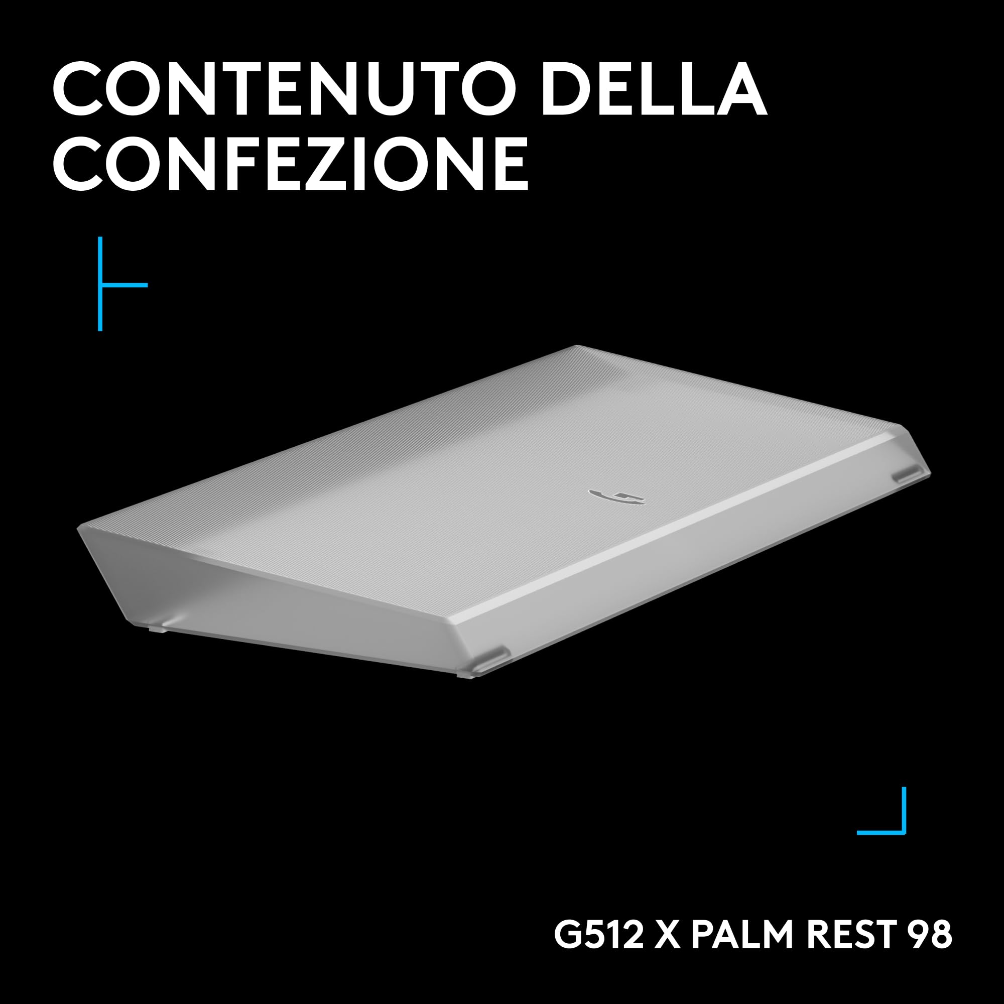 Logitech G G512 X PALM REST 98, poggiapolsi in acrilico | Amplifica la barra luminosa LIGHTSYNC RGB, incisione al laser, supporto premium per tastiera gaming G512 X 98 - Trasparente