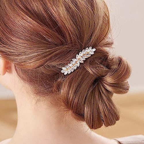 Pinza para cabello con cristal dorado WHAVEL miniatura 2