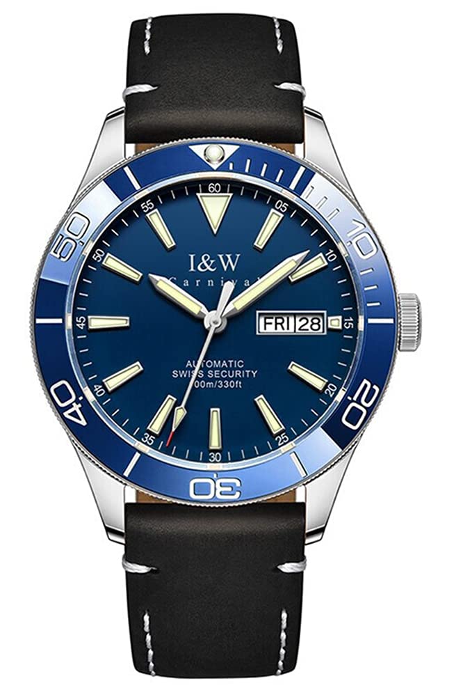 HUNRUYMen's Automatic Watch Day Date Mechanical Watch