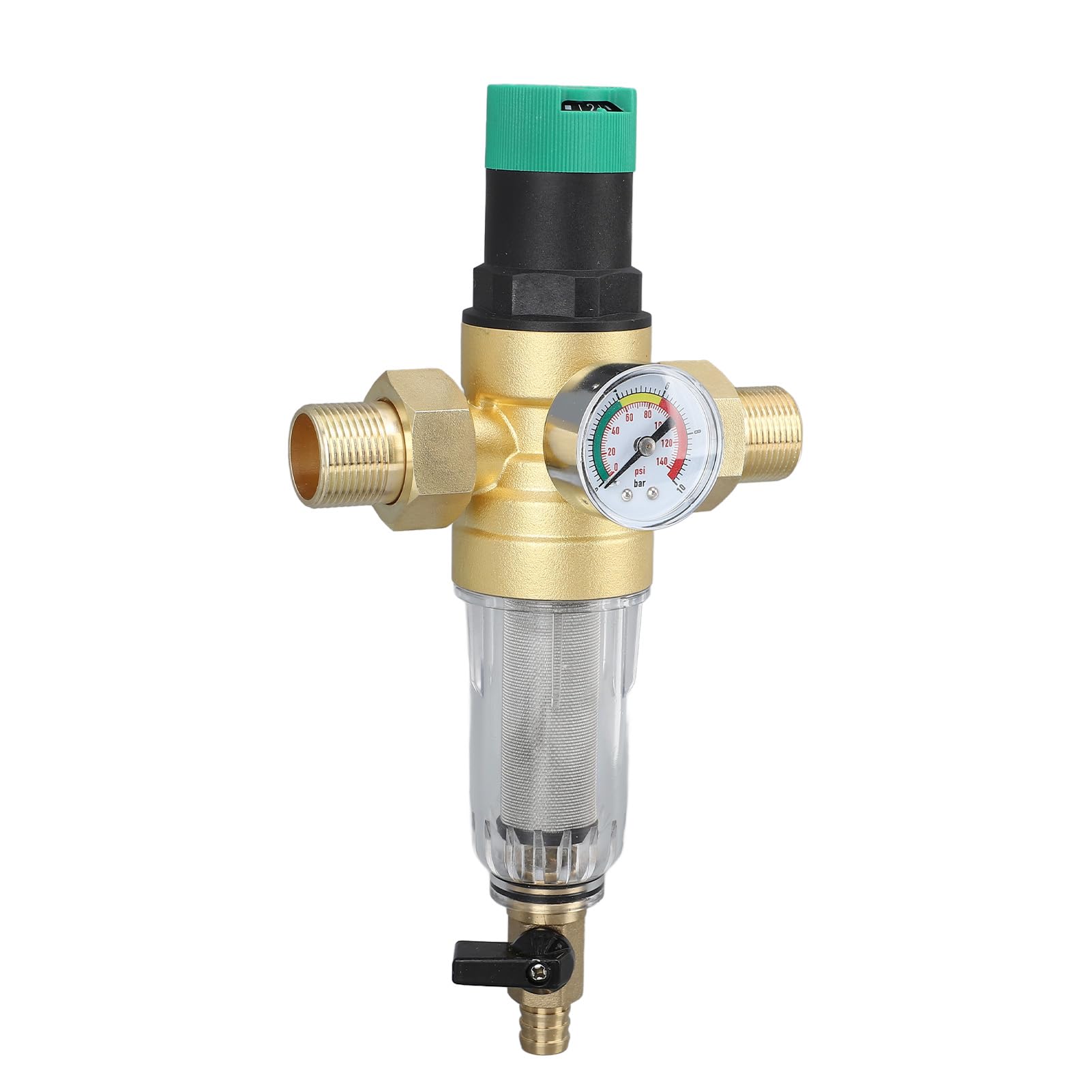 Valvola Limitatrice della Pressione 'acqua, Filtro in Acciaio Inossidabile 304 Filtrazione Efficace Regolatore della Pressione 'acqua in Ottone per