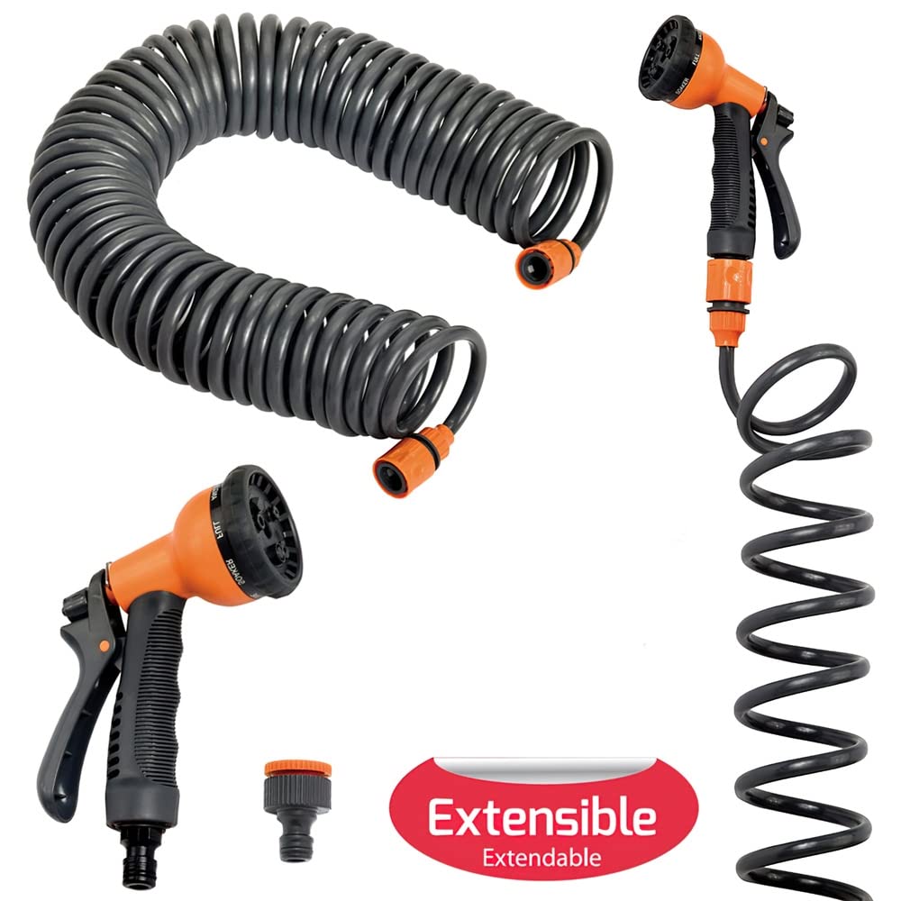 Tuyau d'arrosage de jardin autovissable 15 m complet avec kit d'arrosage