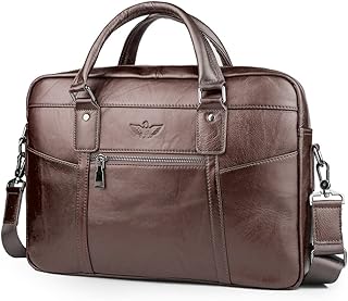 SPAHER Ventiquattrore Uomo Borsa per PC Portatile Borse Tracolla in Pelle Valigetta per Uomini/Donne Portadocumenti per Lavoro Cartella Affari Messenger per Ufficio, Regalo ideale per festa del papà