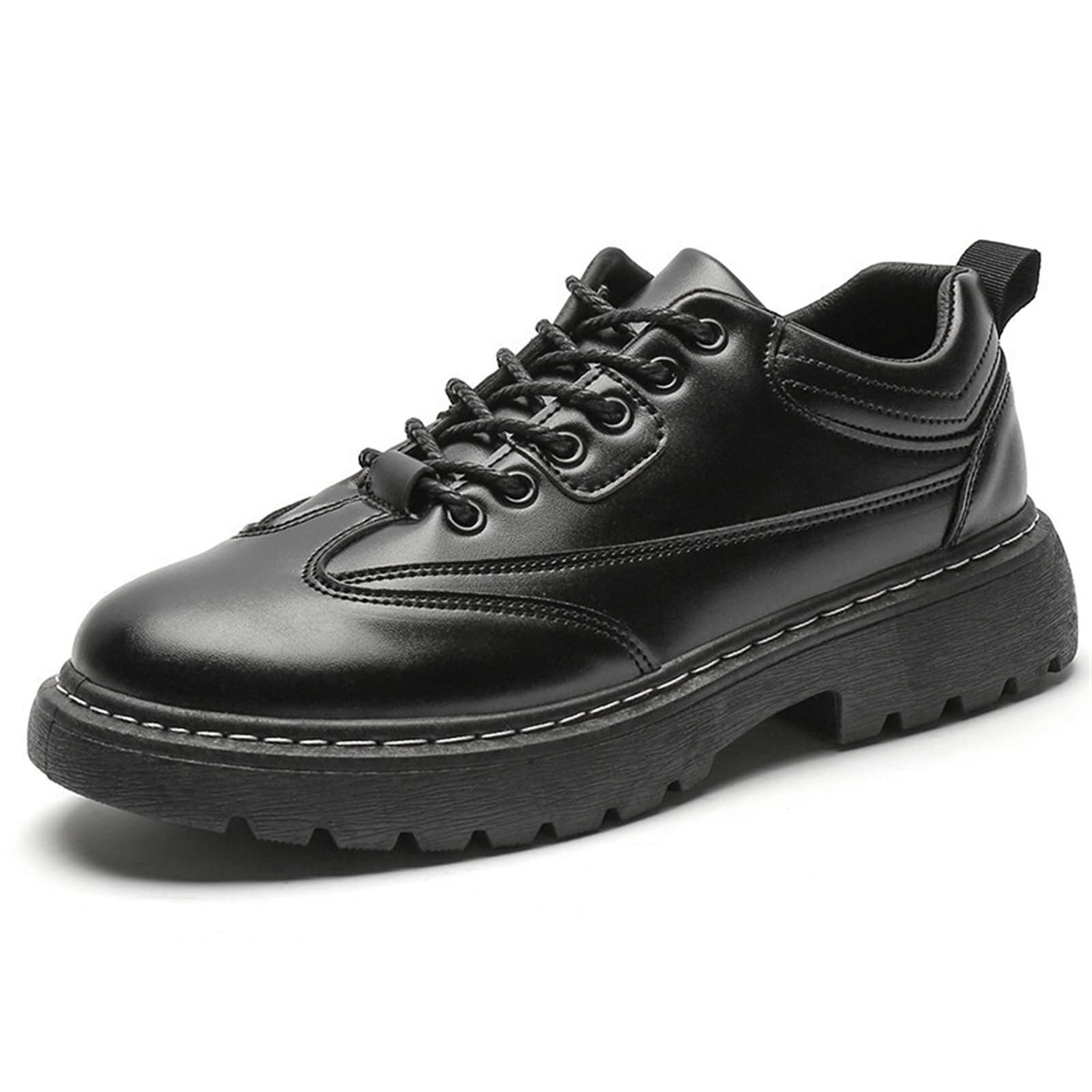 Men's Oxfords Men's autumn and winter heightening leather casual shoes, men's shoes Harajuku style thick bottom classic black casual shoes business