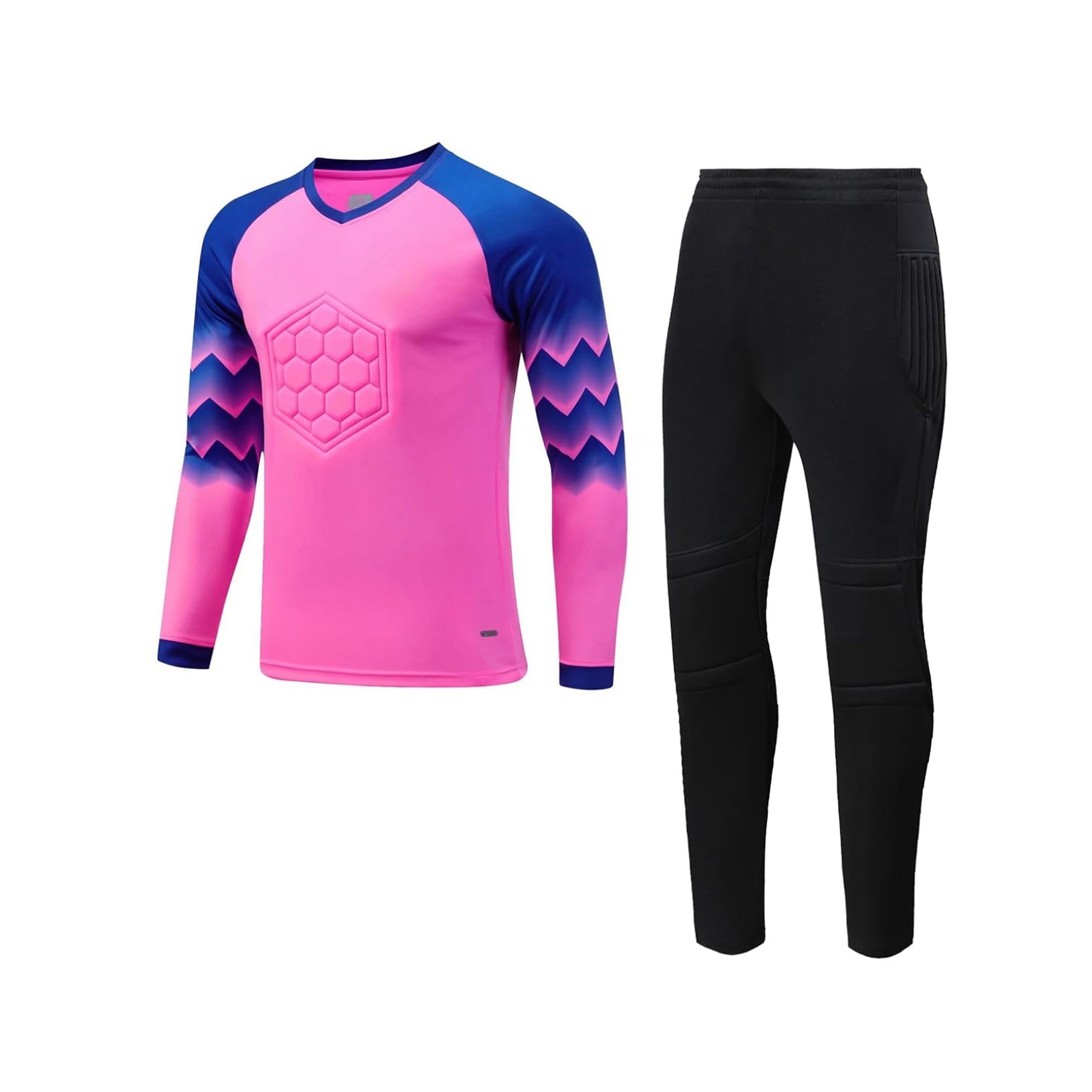 Oyolan Enfant Garçon Maillot de Gardien de But Football et Pantalon Foot Ensemble Tenue Entraînement Football Costume