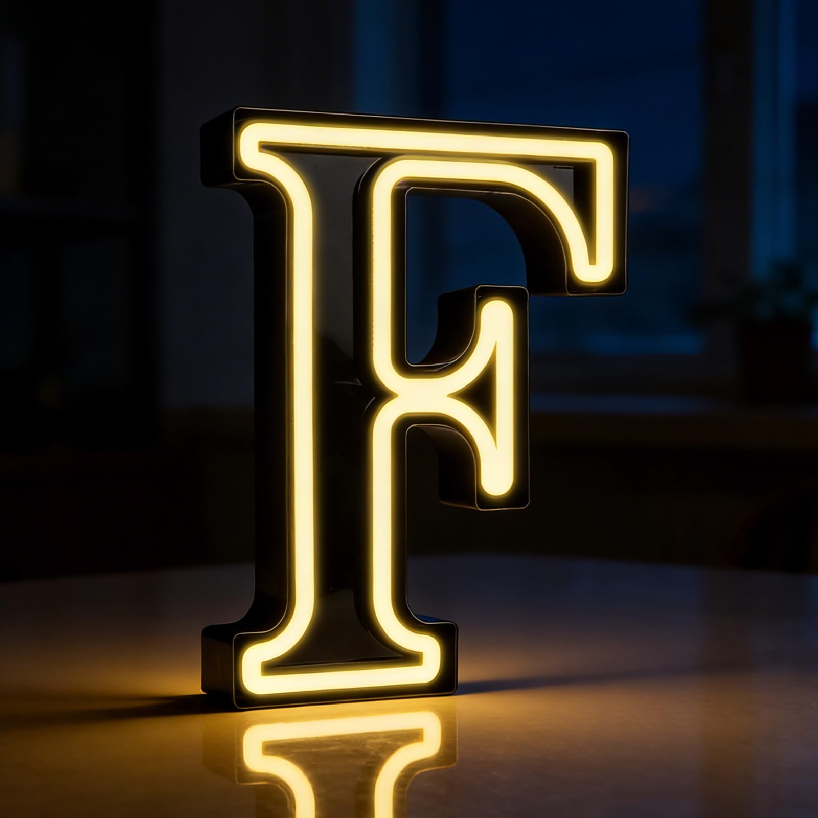 LED Letter Lights, Light Up Letters F, Alphabet Sign Gifts for Girls Women Party Birthday Decorations Valentine Wall Table Decor Battery Operated (F)
