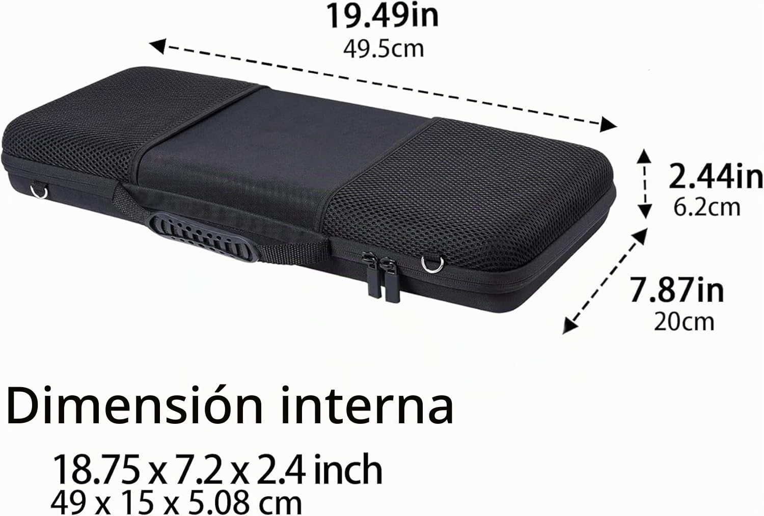 co2CREA Duro Viajar caja estuche funda para AKAI Professional MPK Mini Plus Teclado controlador MIDI USB de 37 mini teclas(funda solo,Case Only)
