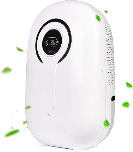 LUCKYERMORE - Deshumidificador seguro y purificador de aire, portátil, silencioso, pequeño, deshumidificadores para el hogar, sótanos, dormitorio,