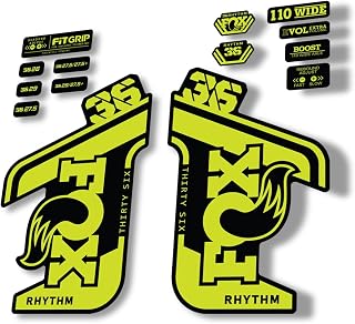 Calcomanía de repuesto para horquilla compatible con Fox 36 2021 Rhythm Series, color verde lima (mate)
