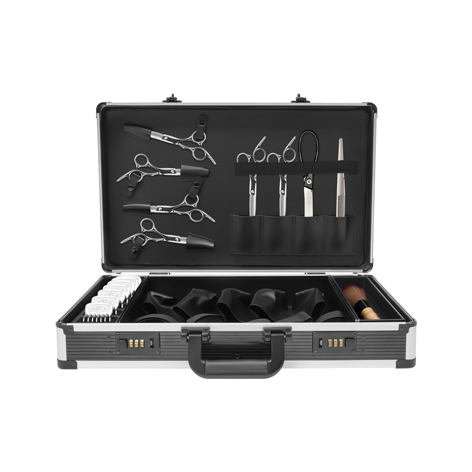 Borsa professionale da parrucchiere, borsa per attrezzi da parrucchiere, con tracolla, tasche per accessori, interno personalizzabile, organizer per cosmetici portatile con tasche per accessori