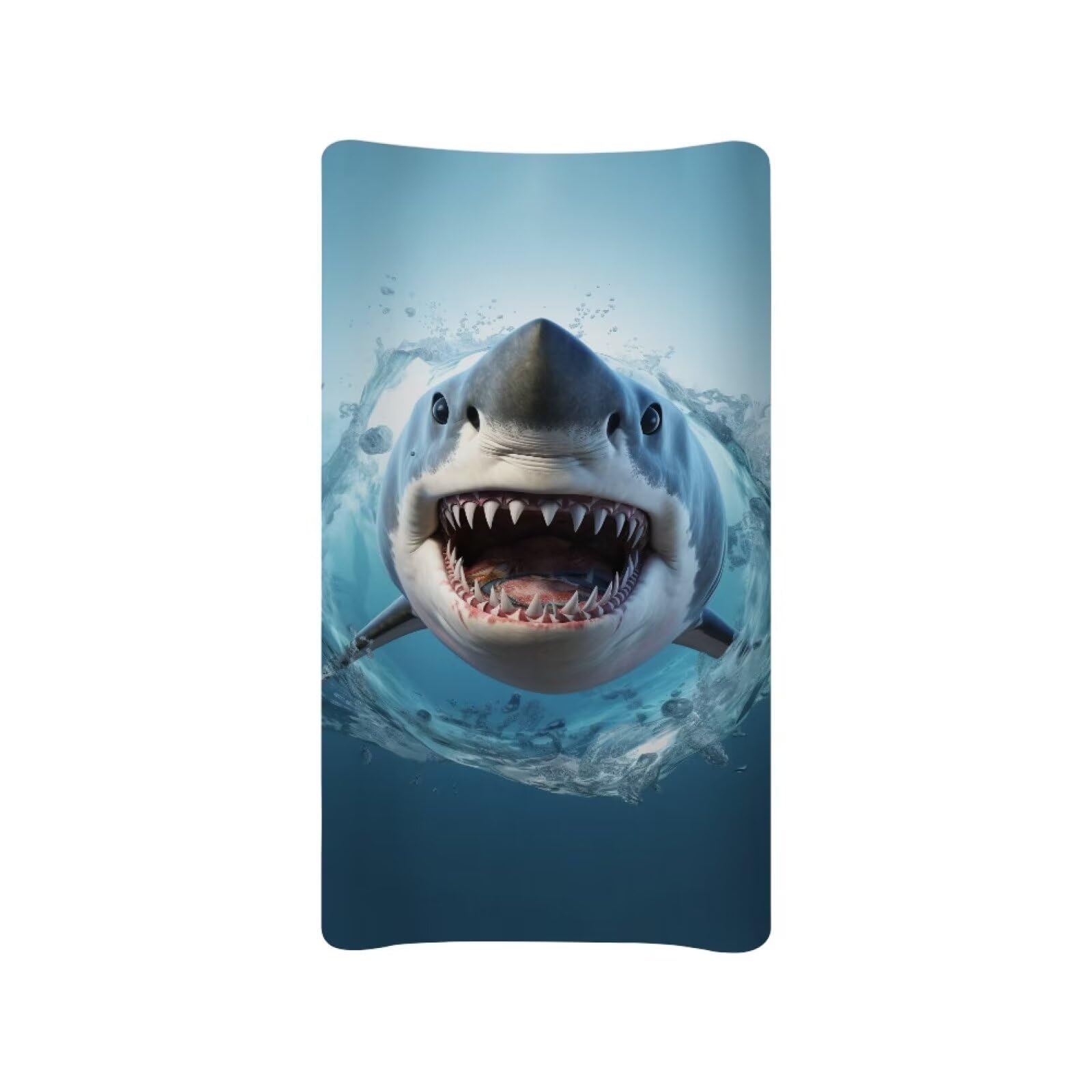 Guosanchn Ocean Shark Changing Pad Cover, Baby Changing Pad Covers, Diaper Changing Pad Cover, Changing Table Cover, Super Soft Changing Pad Cover Sheets — image 1