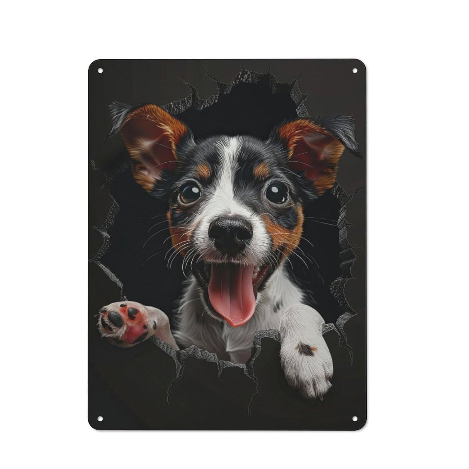 Junmoney Tox Fox Metal Wall Plaque With Design 40X30cm, Old Fashioned Vintage Wall Decor For Living Room, Hallway, Kitchen Or Cafe