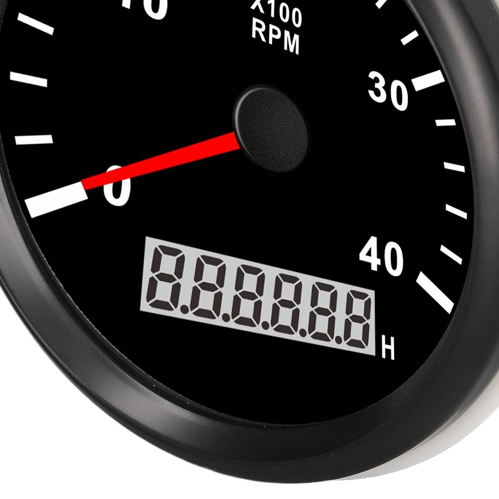 Tacómetro de motor de 3.346 in, 0‑4000 RPM con contador de horas de 0,0‑99999,9 H, IP67, resistente al agua, antivaho, retroiluminado en rojo, tacómetro automotriz para