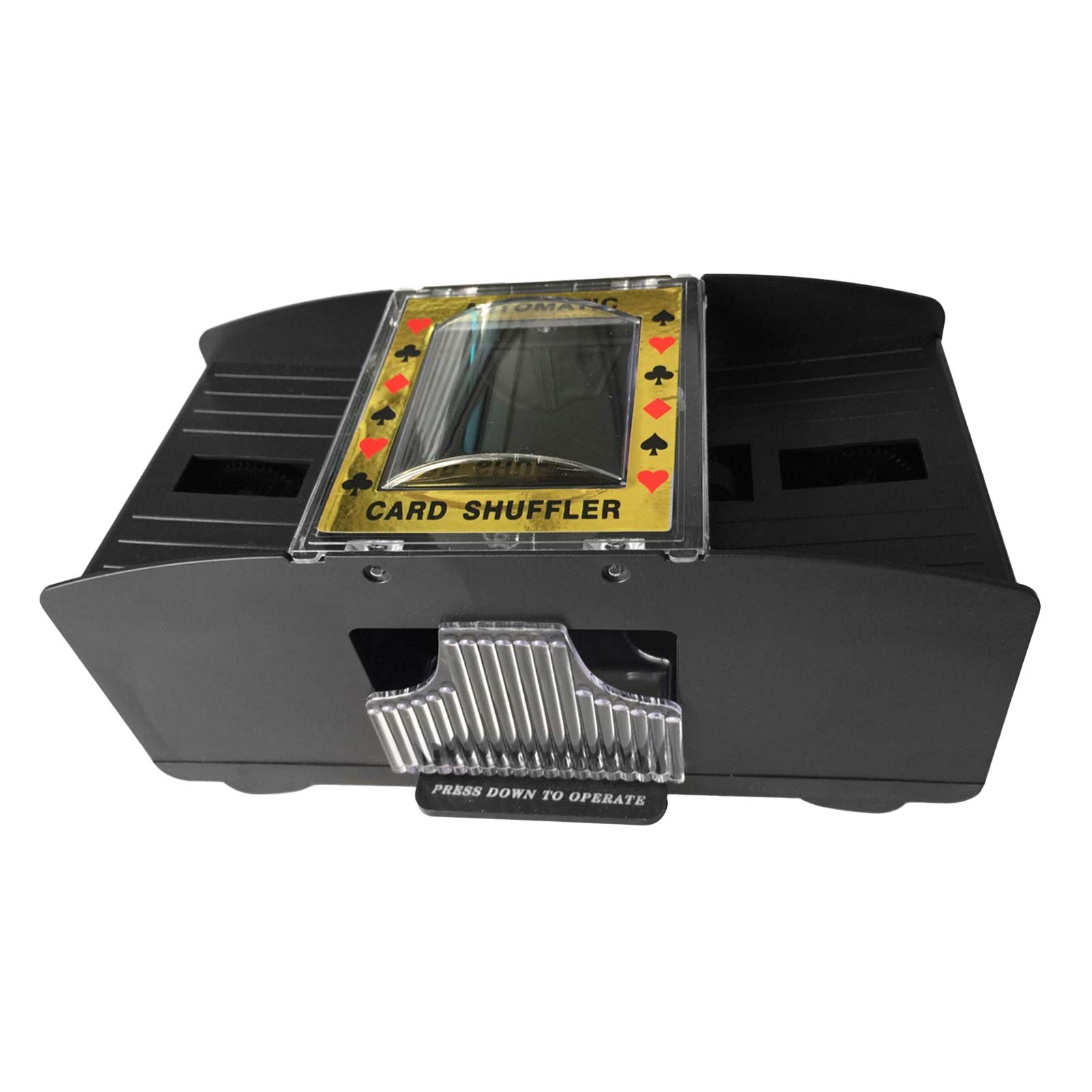 Dellefuture Automatic Card Shuffler Machine, Bridge Game Electric Playing Card Shuffler Automatic Poker Shuffling Machine Black