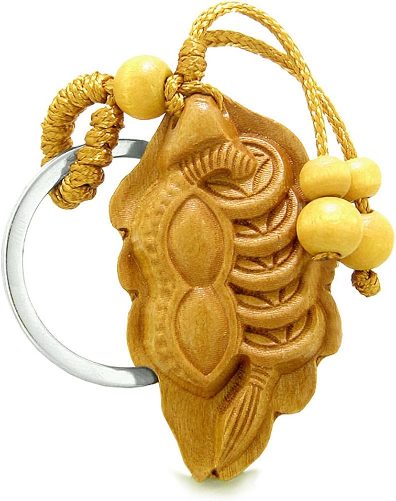 Miniatura 3 de Amuleto Lucky Bean y mágico Fortune monedas Buena Suerte Encantos Feng Shui Símbolos Llavero Bendición