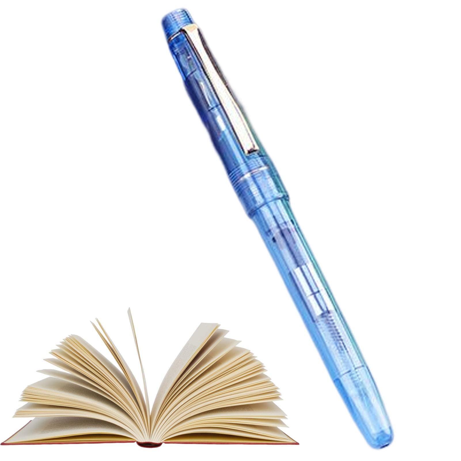 Rianpesn Black Fountain Pens For Writing Refillable | Gel Pen With Transparent Shell | Pens Aesthetic Gift School Supplies For Note Taking, 0.5Mm