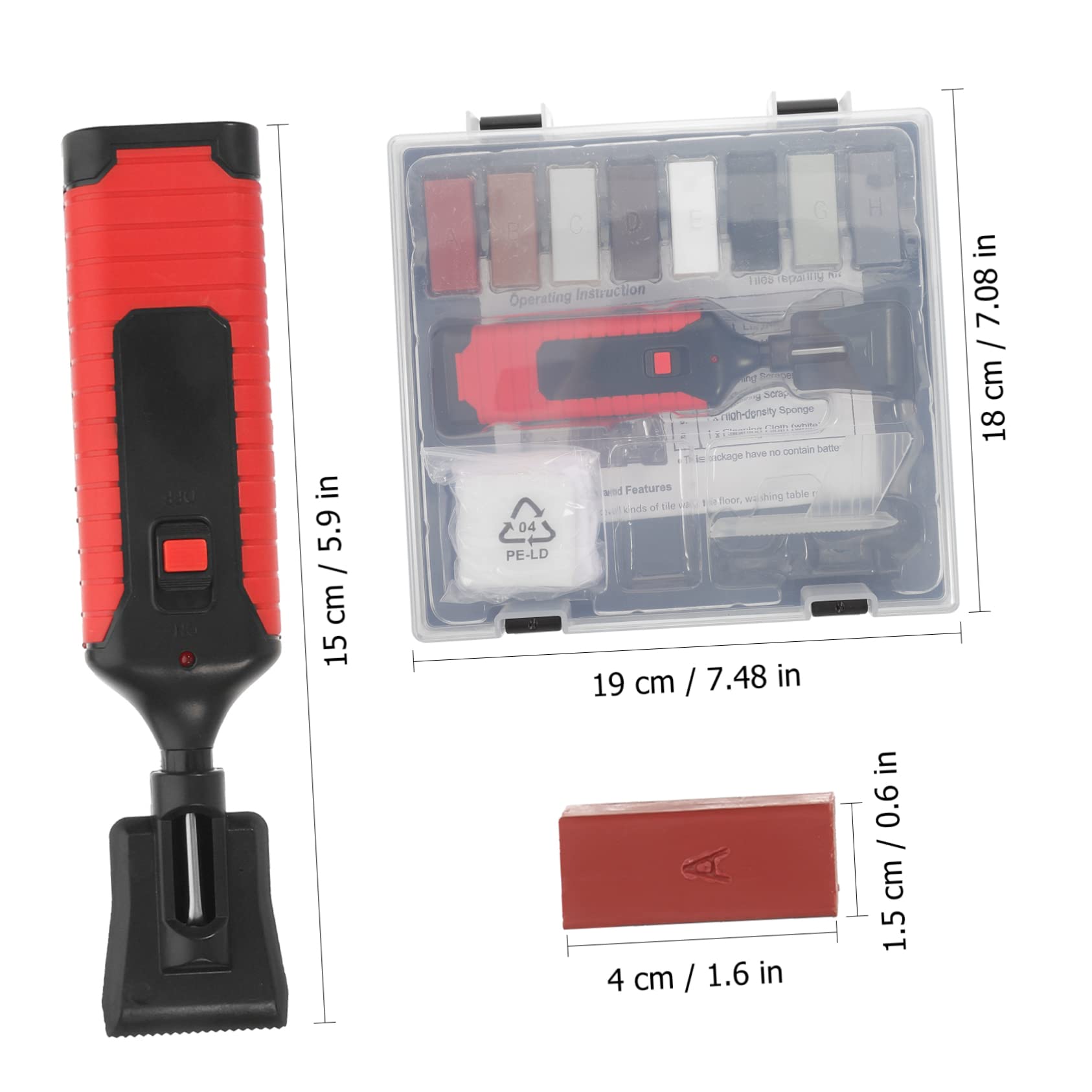 SHINEOFI 1 Juego Kit de Reparación de Azulejos de Porcelana Color Wax Blocks para Reparar Arañazos y Encimeras Herramienta de Reparación para Daños Cocina