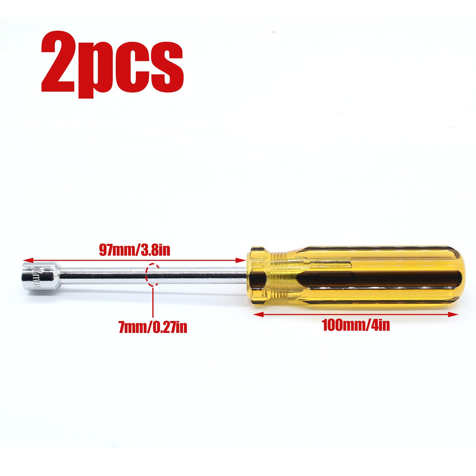 Auvotuis 7mm Socket Wrench Screwdriver Set - 2 Pcs -2