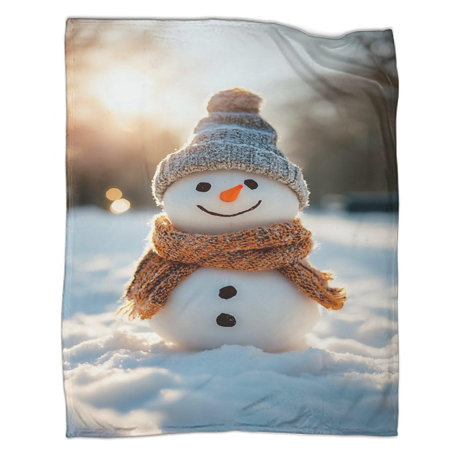 Plaid bonhomme de neige 3D idéal pour voyager et se détendre sur le canapé