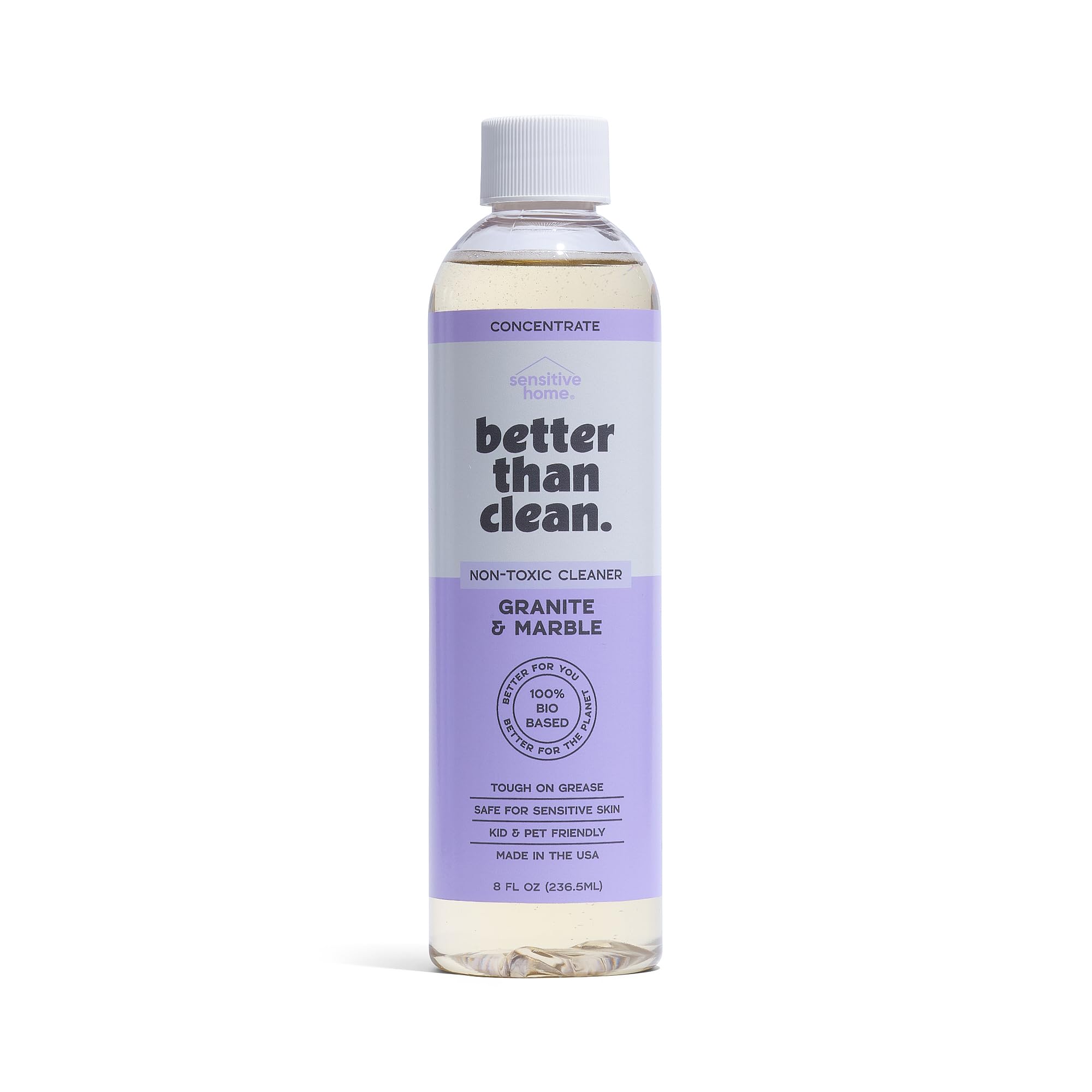Better Than Clean™ Marble & Granite Cleaner Concentrate – Fragrance Free, Plant-Based, Non-Toxic, Surface Cleaner for Natural Stone, Slate & Marble – 8oz Makes 4 Bottles