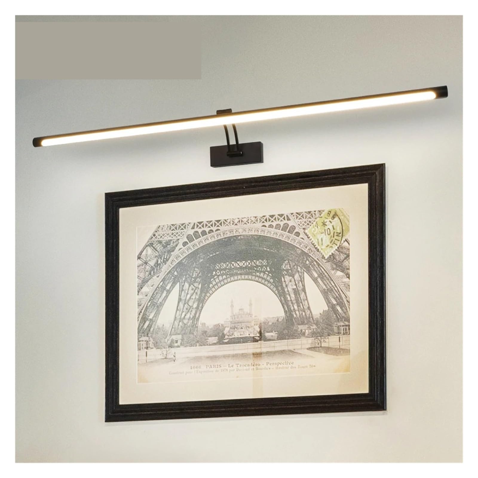Eclairage Tableau, Applique murale LED moderne, lumière de miroir de salle de bains en argent noir, applique murale intérieure de 80 à 100 Cm, lampe murale longue AC85-265V(5500-7000K,Black 400mm)