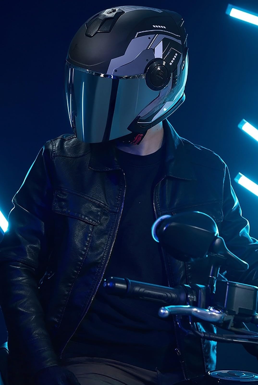 Casco Moto Jet Leggero Con Visiera, Casco Semiaperto Adulto Con Doppia Visiera, Casco Moto 3/4 Stile Per Adulti Uomini Donne Omologato ECE 2205