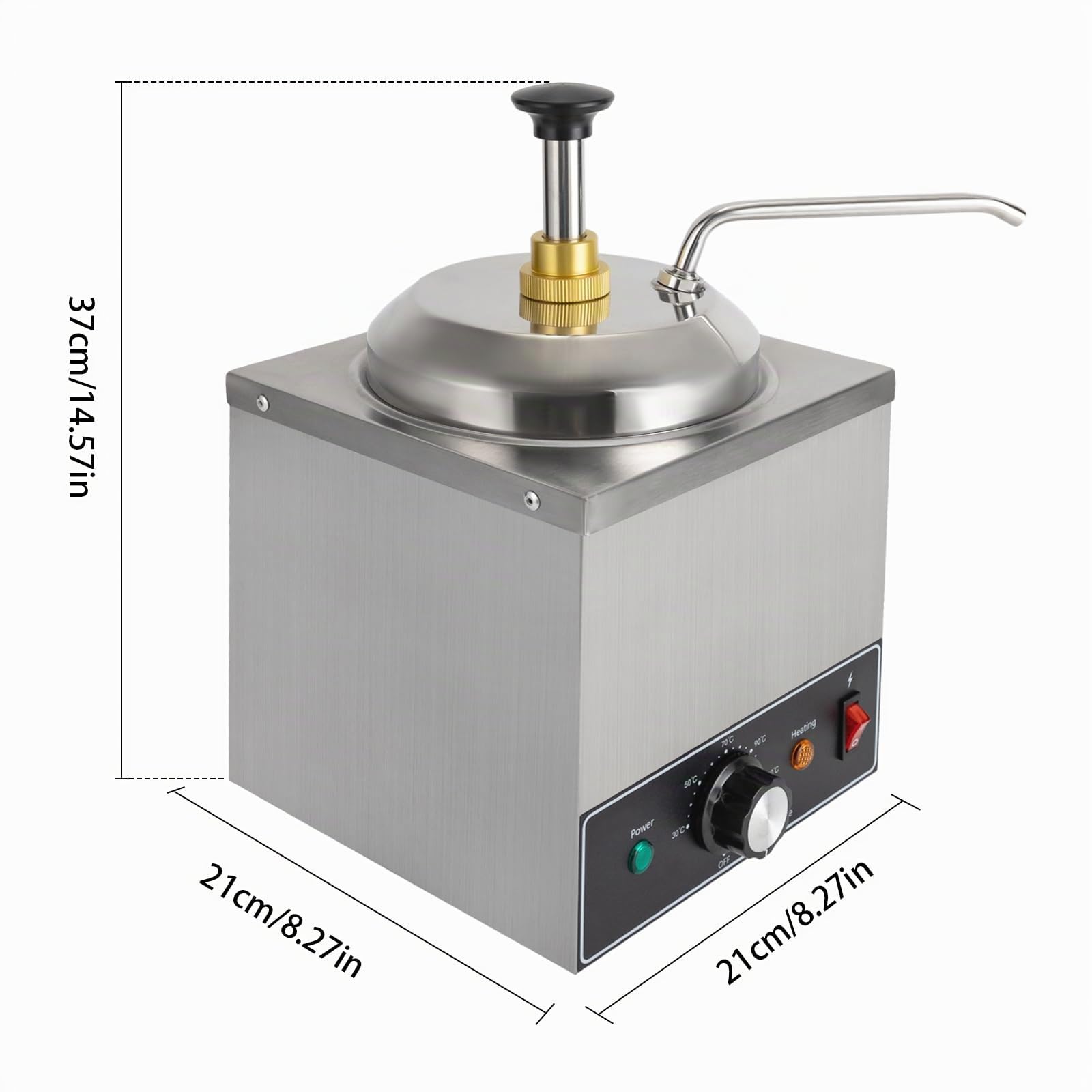Distributore di cioccolato, dosatore per salse, per cioccolato, crema, formaggio e salse, 2 l, 650 W, regolabile in temperatura, per gastronomia e uso domestico