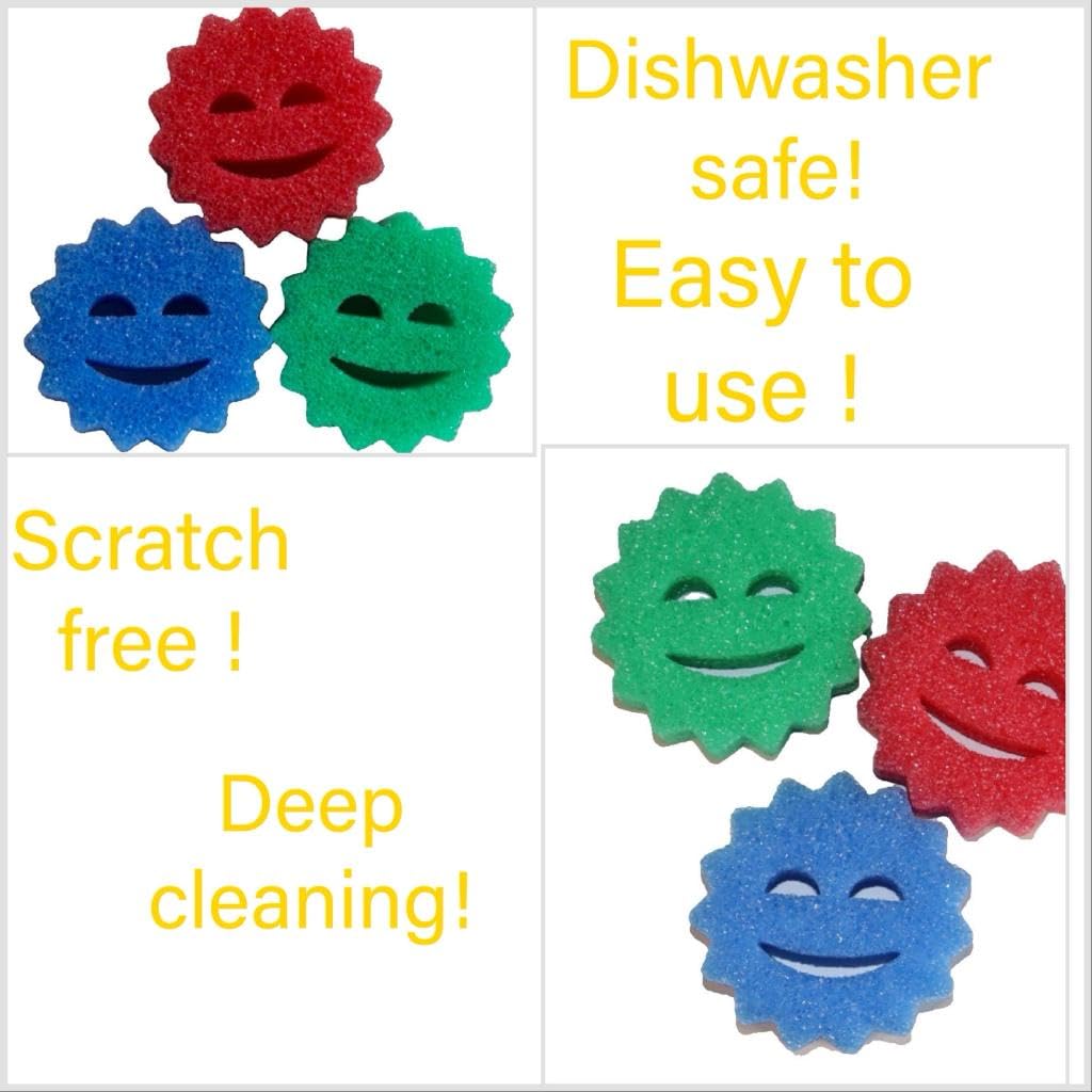 Srub Shooting Star-Scratch-Free Multipurpose Dish Sponges for Kitchen, Bathroom + More - Household Cleaning Sponges Made with BPA-Free Polymer Foam (3 Count)