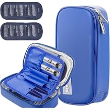 JOYJOM Insulin Cooler Travel Case Insulin Pen Cooler Bag TSA Approved Travel Medicine Cooler Insulin Carry Travel Case with 2 100g Ice Packs for Insulin Vial Pen and Diabetic Supplies