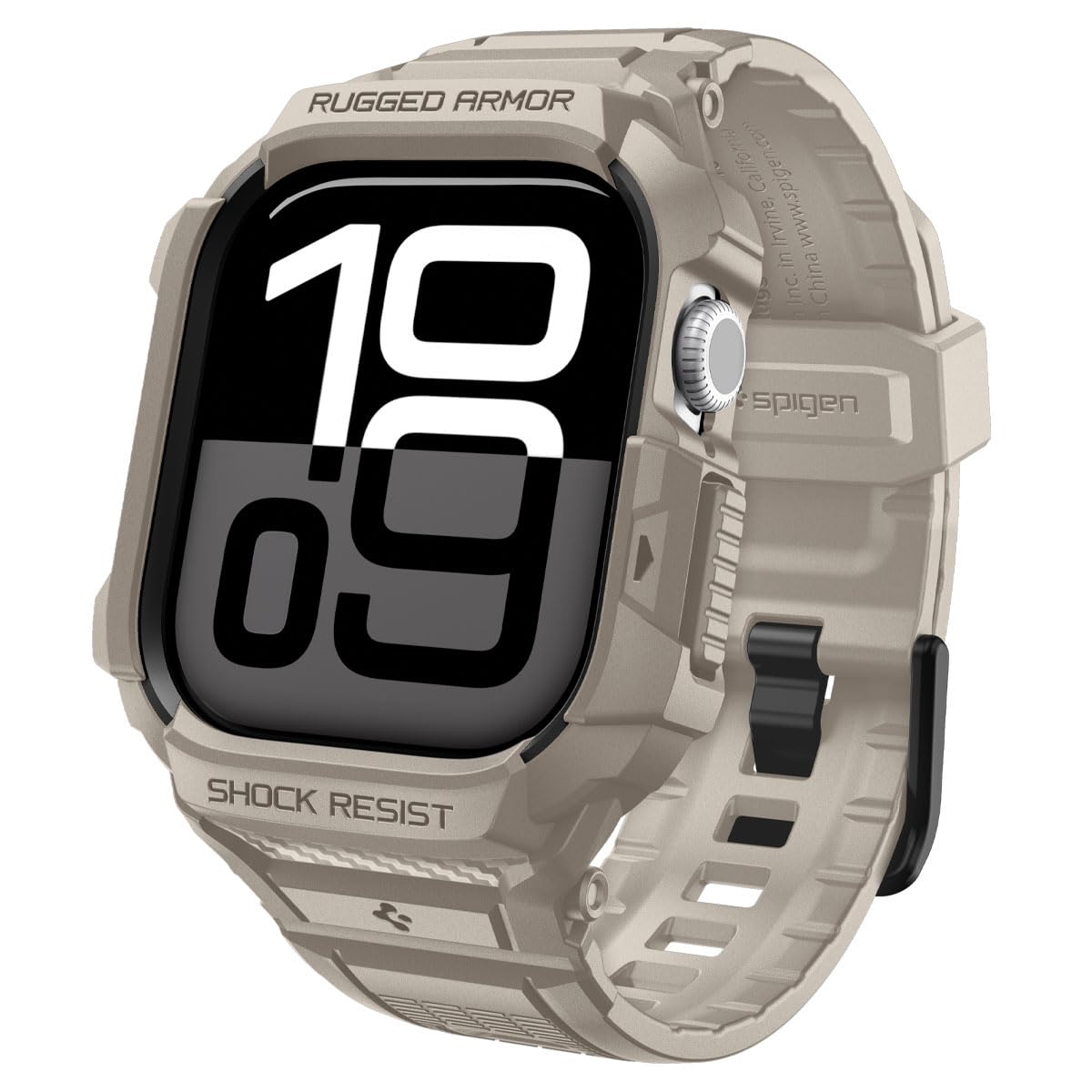 Spigen Apple Watch 46mm Seri 11/10 ile Uyumlu Kılıf & Kordon Rugged Armor Pro 2 Üst Düzey Koruma Bej Kayış - ACS10506 (Spigen TR Garantili)