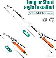 Vista 3 de Varita rociadora de repuesto de metal, varilla rociadora de púas de latón de 1/4 y 3/8 pulgadas con válvula de cierre de acero inoxidable y 2