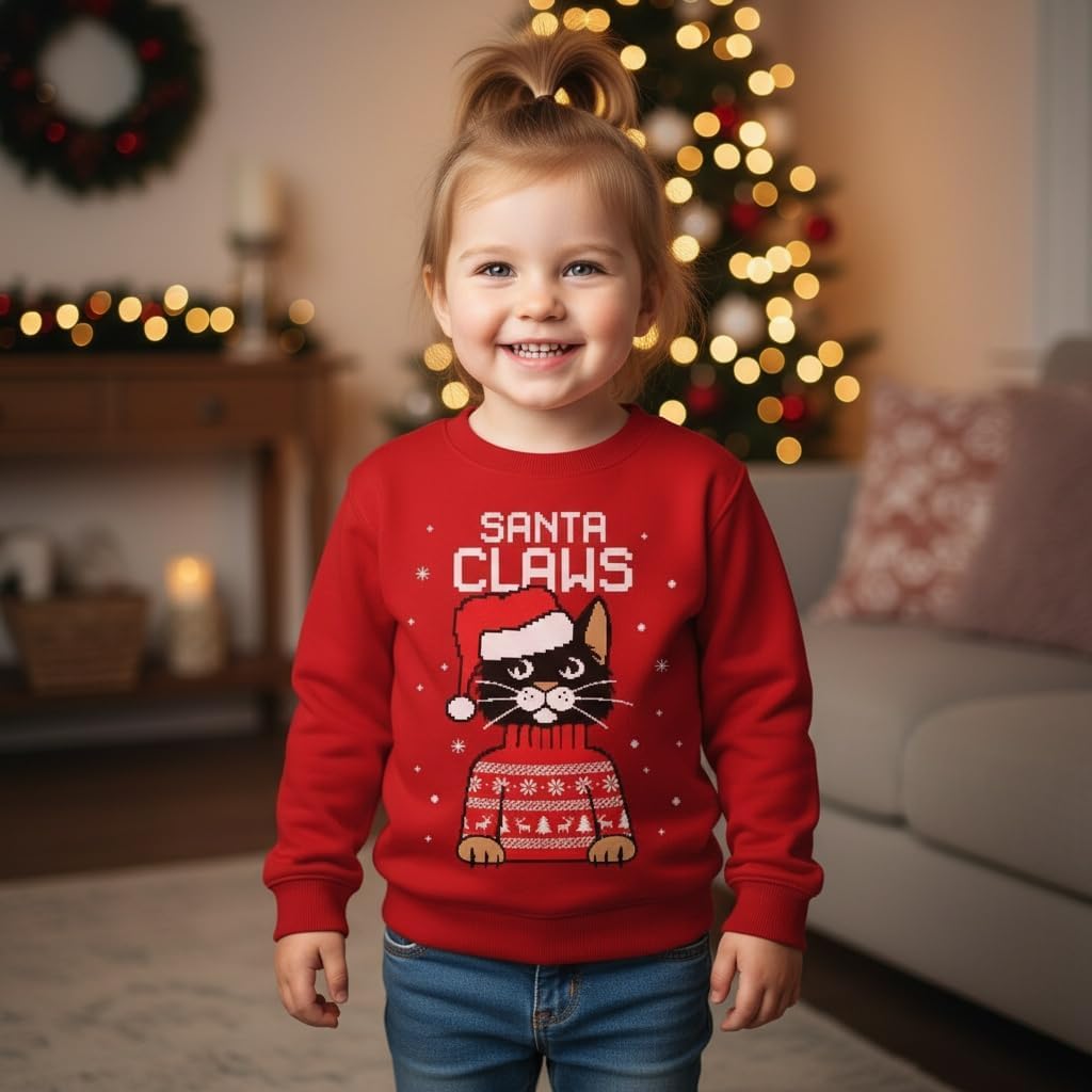 Tstars Santa Riding Unicorn Long Sleeve Shirt Girls Ugly Christmas Sweater Style