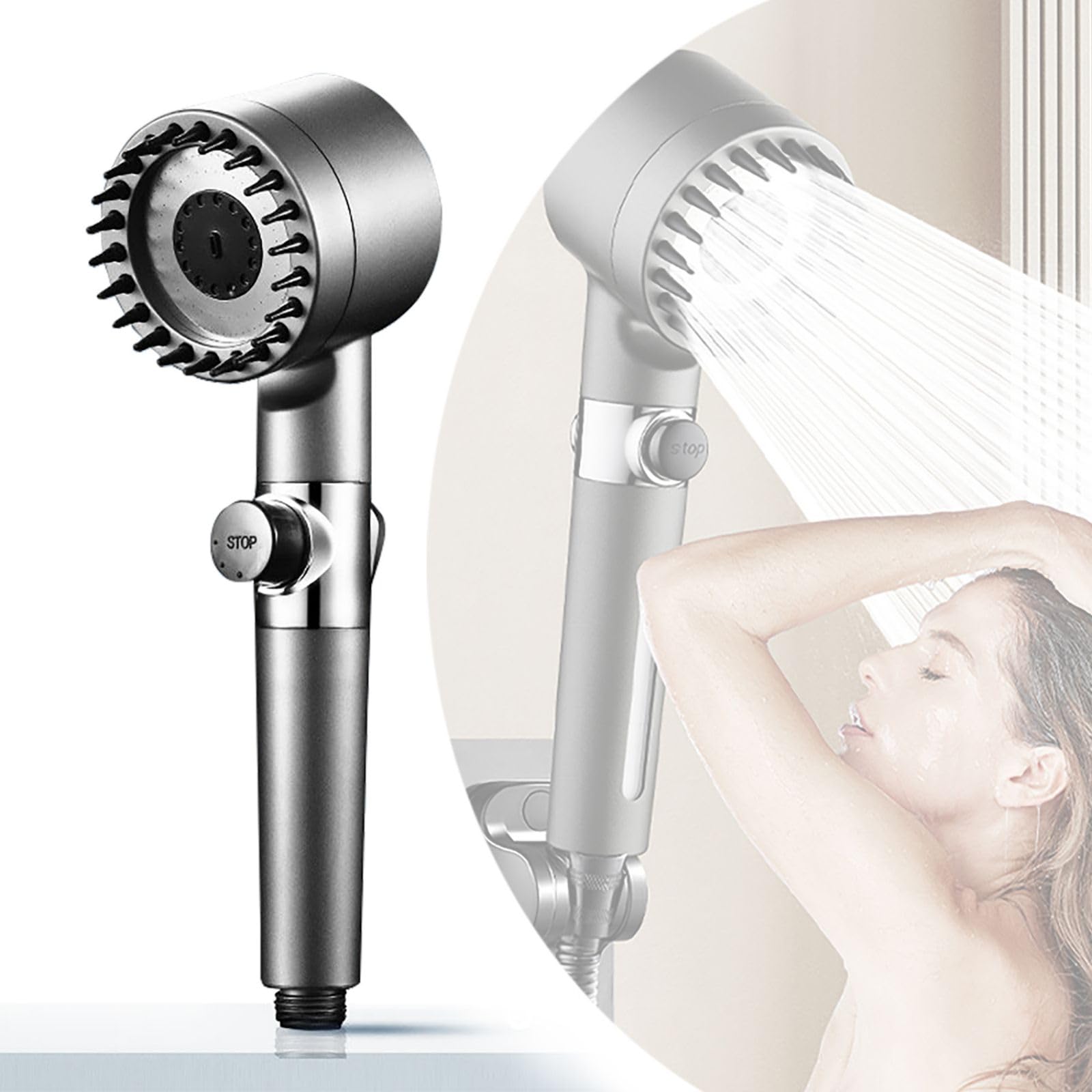 Oligitdi Hand Shower Adjustable Angle Shower Multi Function 4 Mode Bathroom Hand Shower with Mist,Massage & Rain functions (B0B2D3335Y) Amazon Price History, Amazon Price Tracker