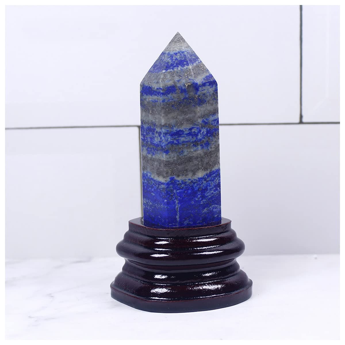 Cristal de meditación Natural Cristal de Cuarzo Natural de 10x3 cm 18 Color, for la decoración del hogar Piedra de Cristal (Color : Lapis Lazuli)