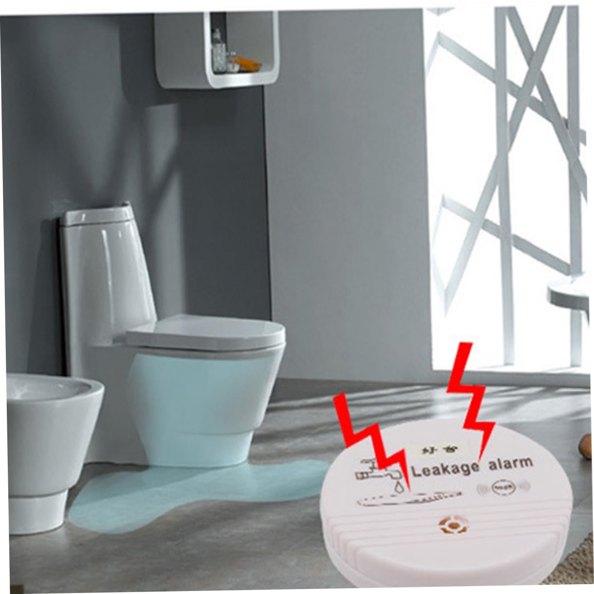 Operitacx 3 Stück Wasserimmersionsmelder Leckage Wasserlecksensor Dein erkennen Feuchtigkeitsmesser Monitor Alarm bei Wasseraustritt Leckalarm Alarmalarm Überlaufalarm Weiß