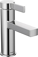 Moen Beric 84774 Chrome One-Handle Single Hole Bathroom Faucet with Drain & Optional Deckplate - Modern Sink Upgrade