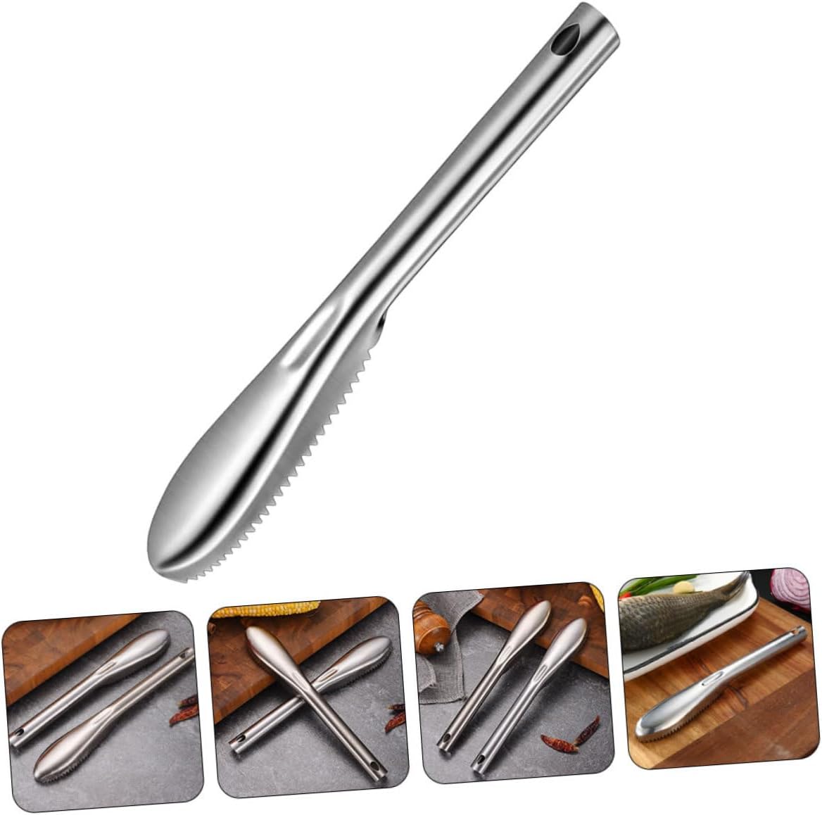 Outanaya 2Pcs Fish Tool Durable Fish Scale for Easy Cleaning Portable and Reusable for Kitchen Fish Prep and Cleaning Tasks