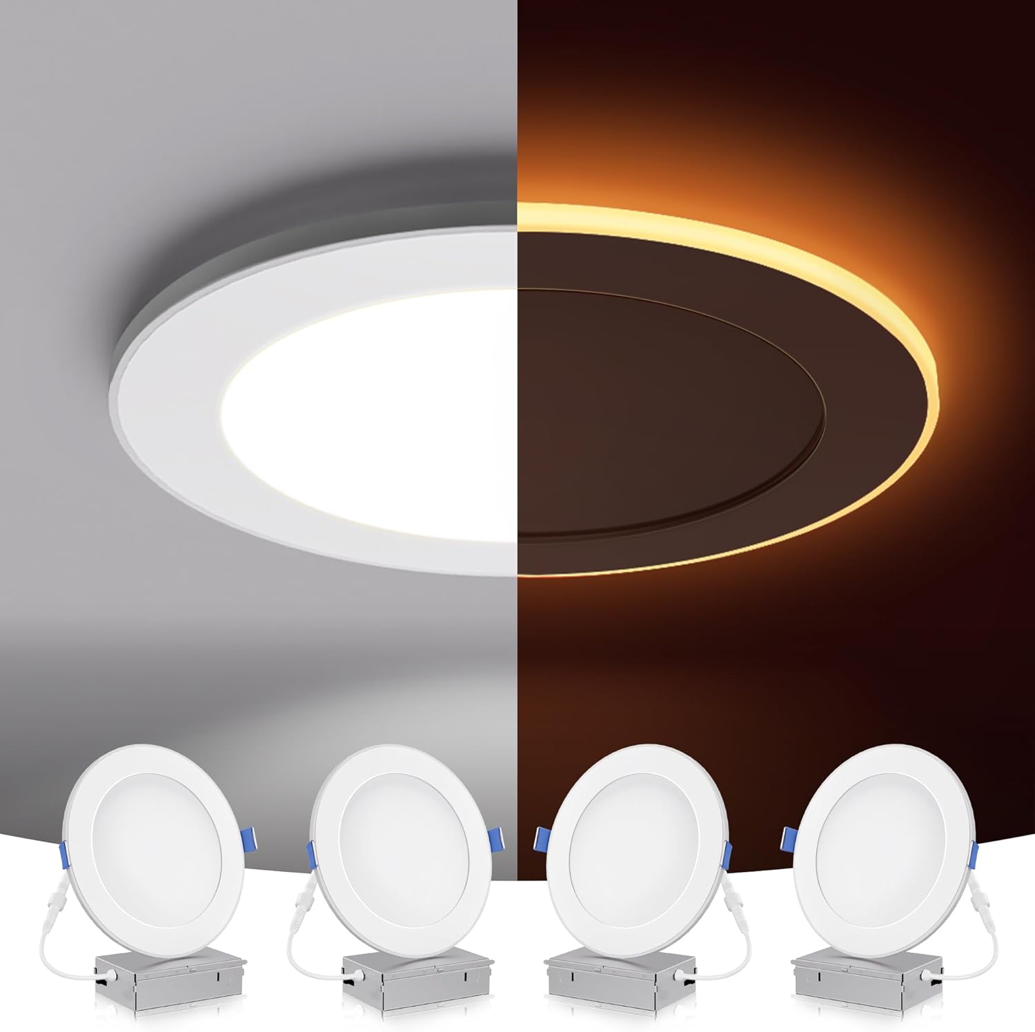 LOHAS 12W LED Pot Lights 5CCT Color Selectable 6 Inch Dimmable Recessed