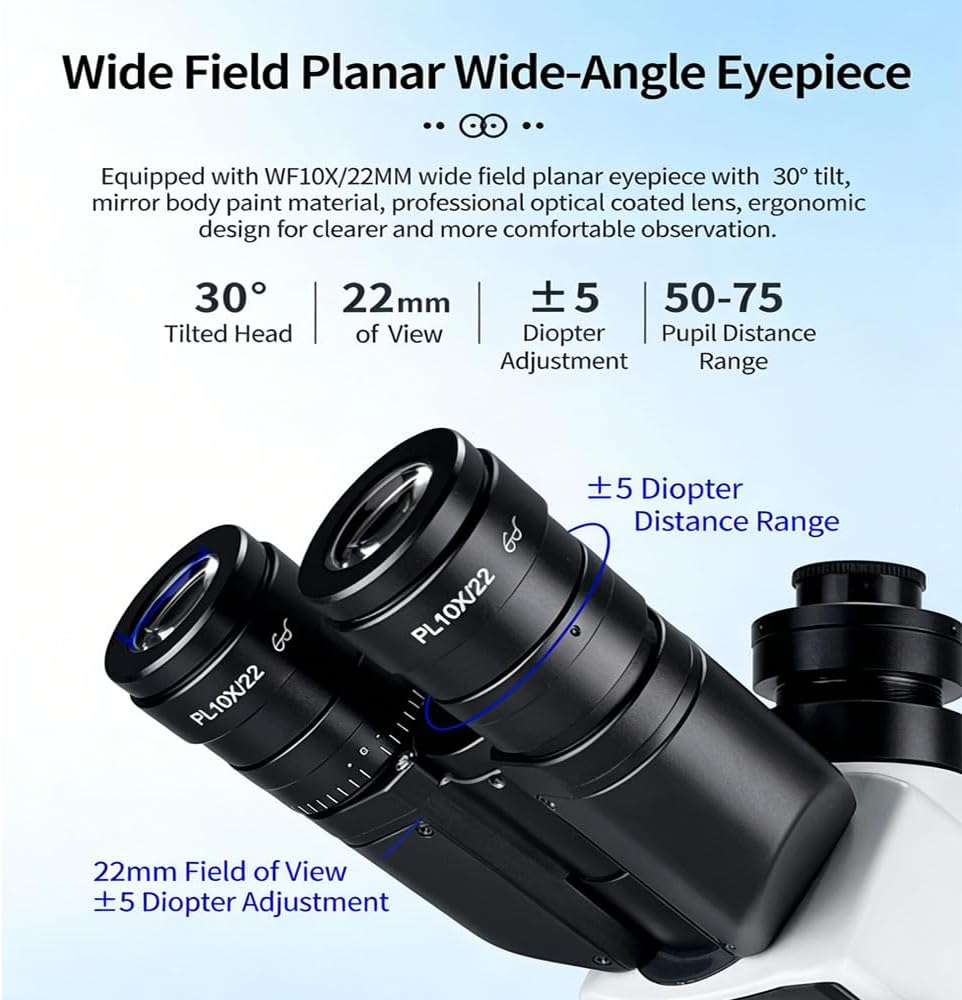 Infinity-Corrected Polarizing Metallurgical EPI Reflected Illumination Vabiooth Trinocular Microscope 50X-500X Mag, 4K Camera with Software, Infinity Achromatic Objectives,3-Layer Mechanical Stage