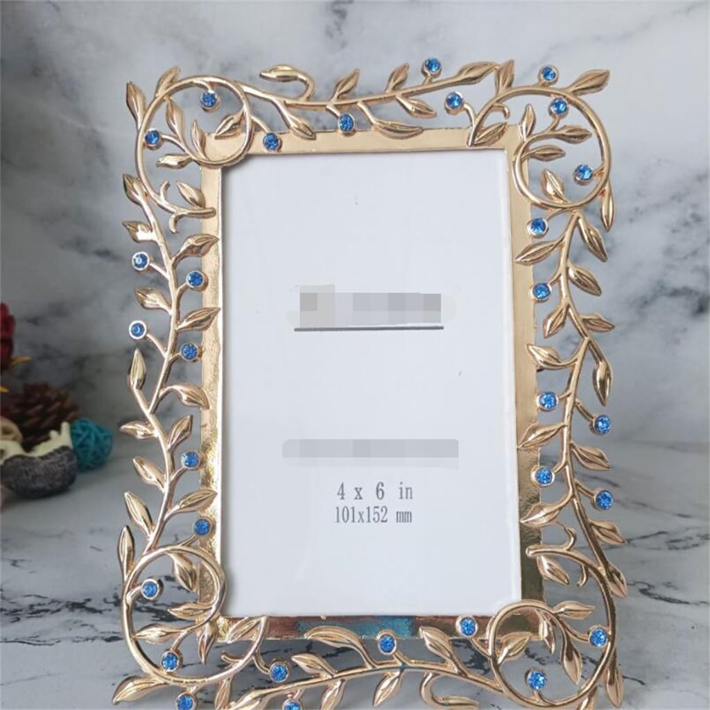 Picture Frames, Hollow Out Light Gold Metal Photo Frame(4 * 6inches)
