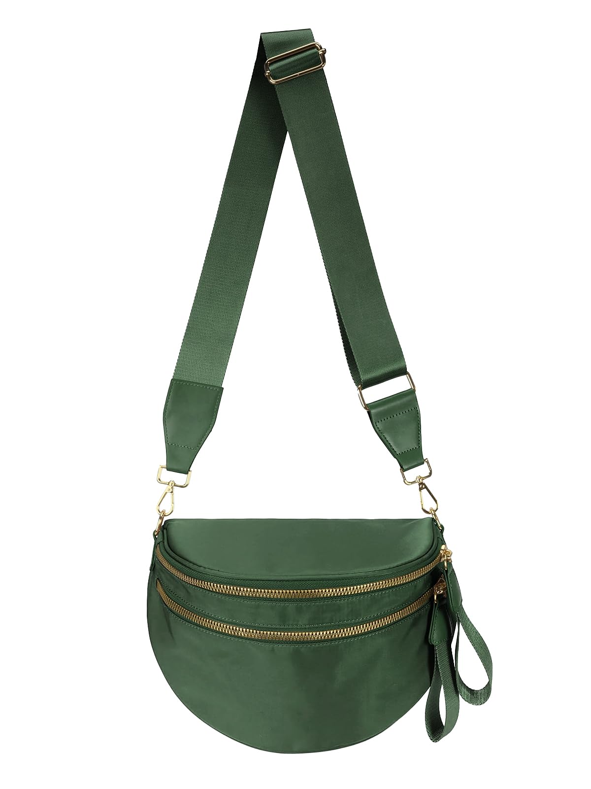Pure Colour Crossbody Bag Bum Bag for Women,Spacious Purse Fanny Packs Belt Bag,Oversized Bum Bag (Colour Bum Bag-Bean Green)