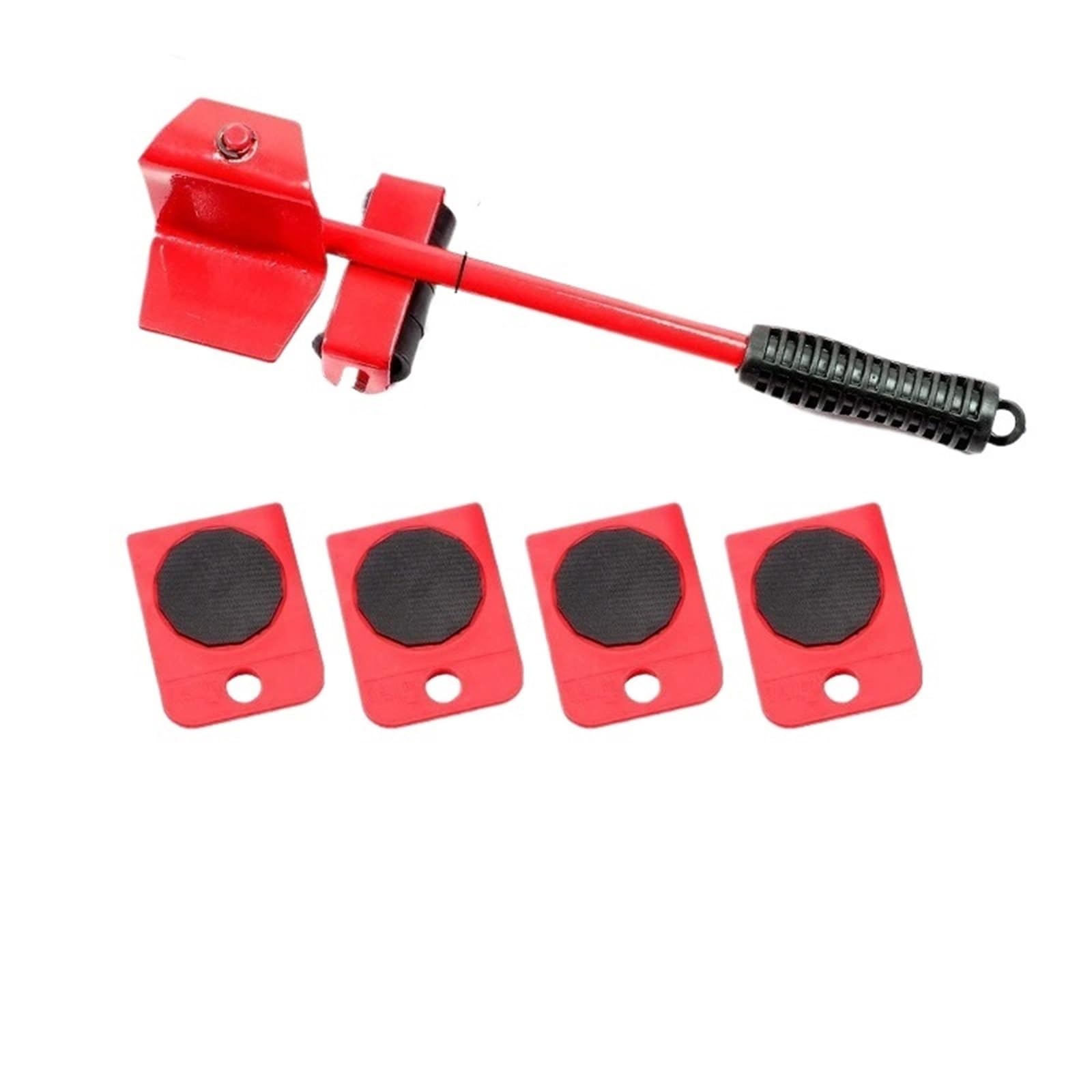 Kit di trasloco per mobili pesanti, 5 pezzi, carrelli professionali e strumenti di sollevamento della ruota, ingranaggio facile per traslochi, colore rosso, forniture per traslochi durevoli ed