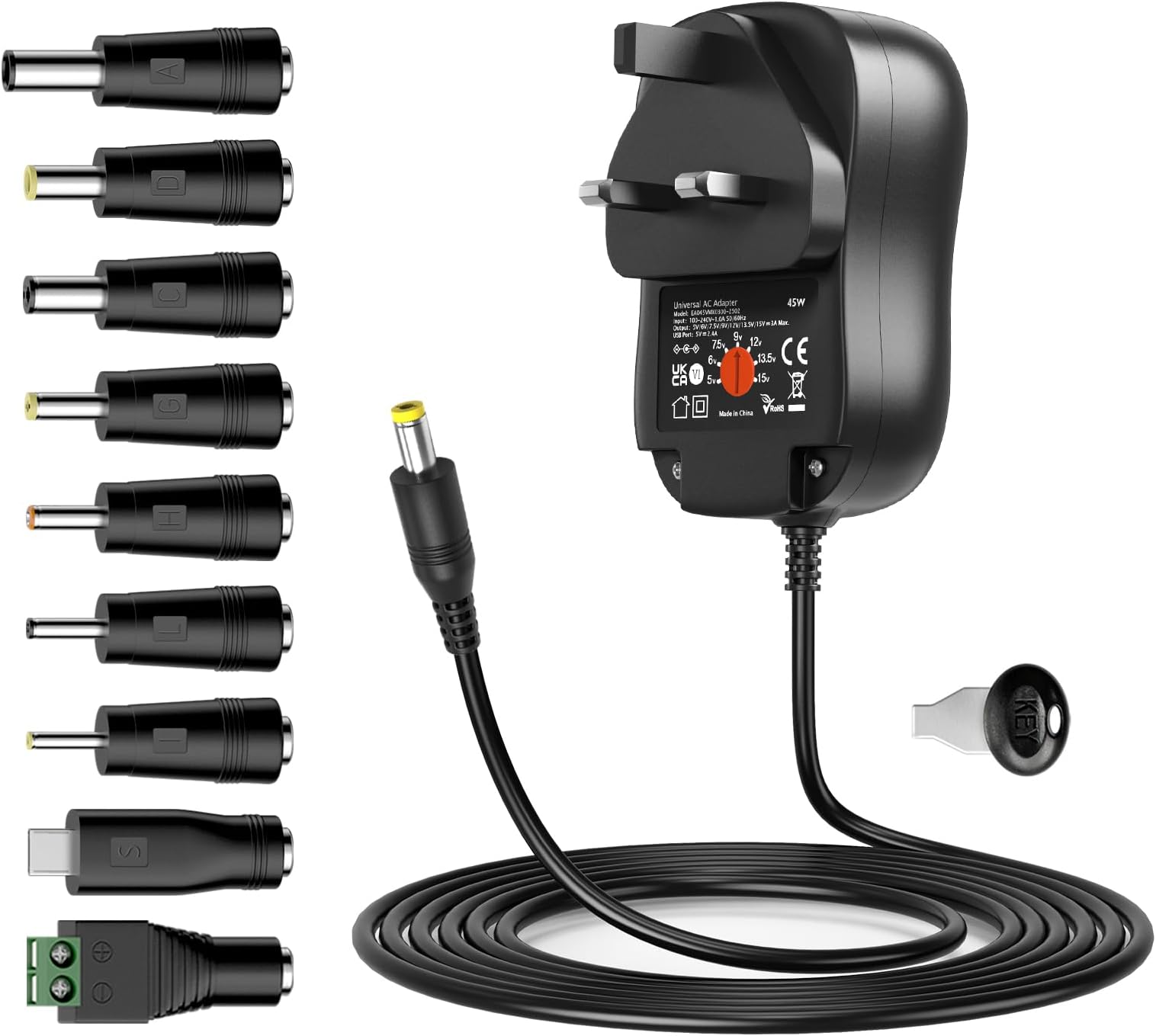 Universal Power Adapter 12W,Etopgo AC Adapters DC New