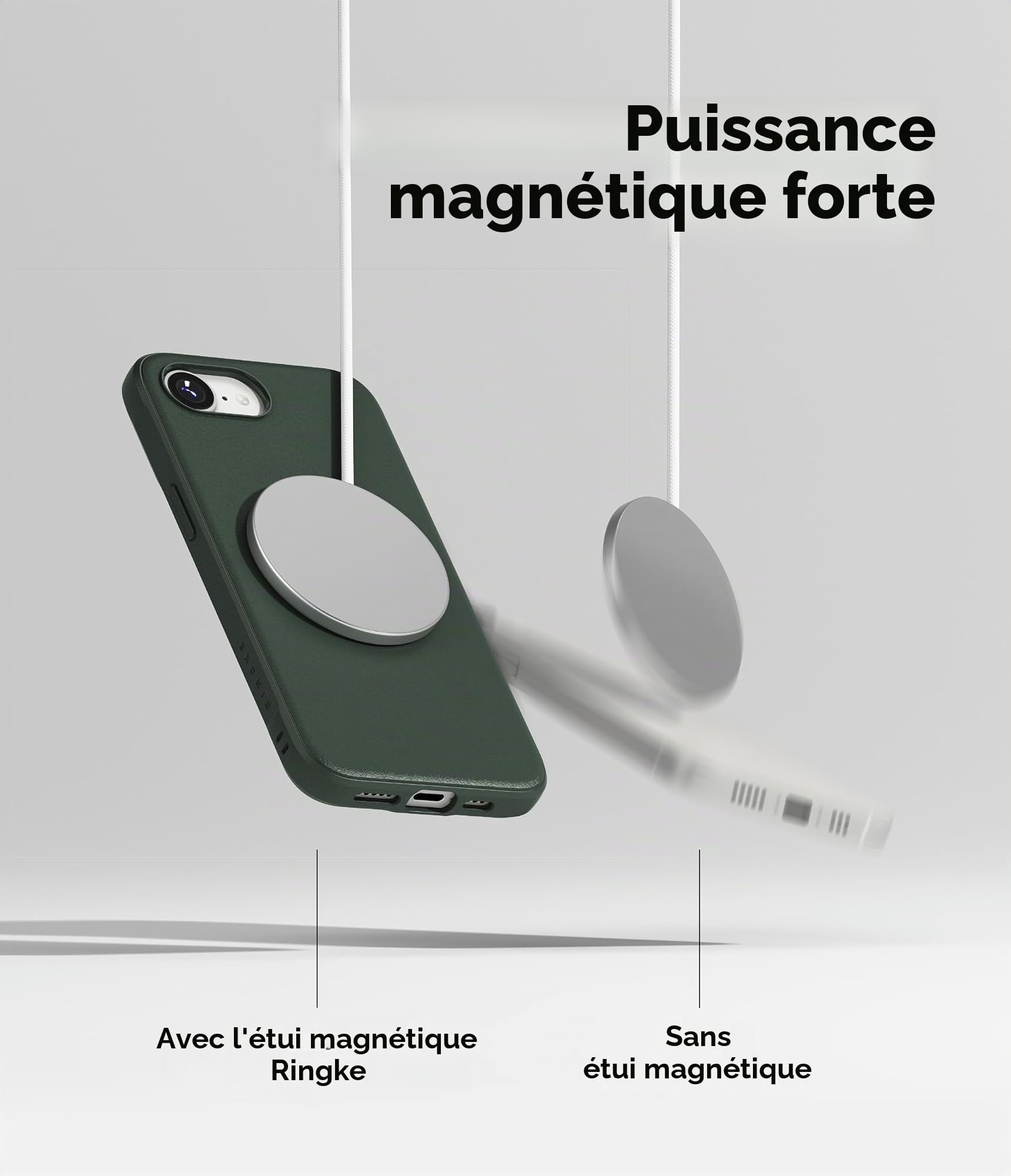 Ringke Coque pour iPhone 16e / 17e Case Étui Onyx Magnetic Dark Green