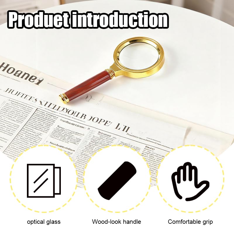 Loupe De Lecture 10x Avec Grand Verre 80mm - Pour Seniors, Malvoyants - Idéale Pour Lire Livres, Cartes, Travaux De Précision