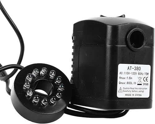 Miniatura 4 de Mini sumergible, bomba de fuente de 15 W 264 GPH con 12 luces LED coloridas para estanque al aire libre, acuario, característica de agua, jardines
