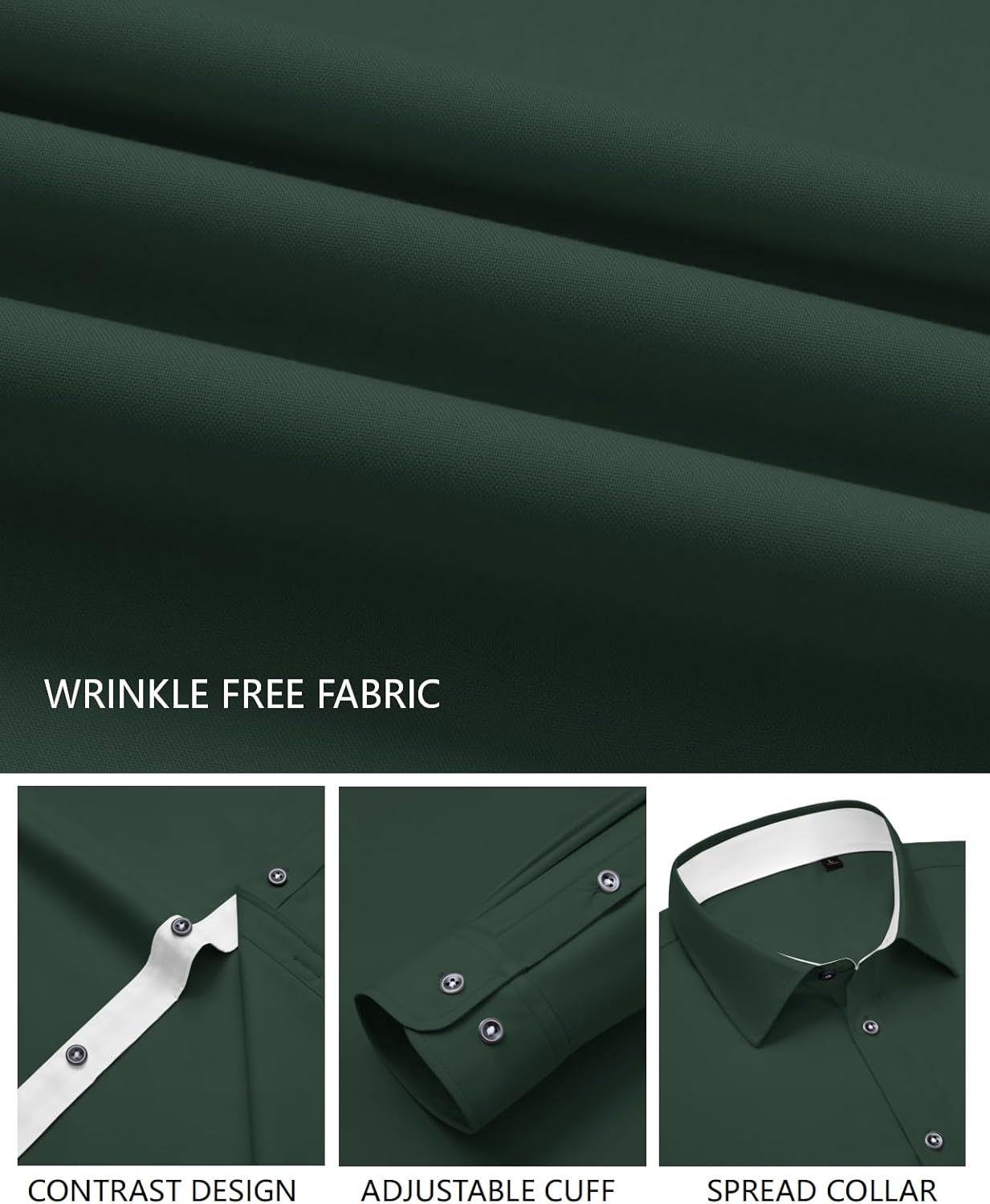 Lion Nardo Mens Dress Shirts Long Sleeve Wrinkle Free Untucked Button Down Business Casual Shirts for Men Stretch - Image 6