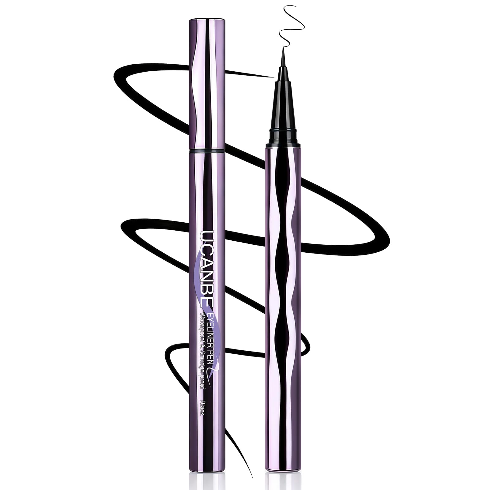 UCANBE Black Liquid Eyeliner, Eye Liner Pencil with Ultra-Fine Brush Tip