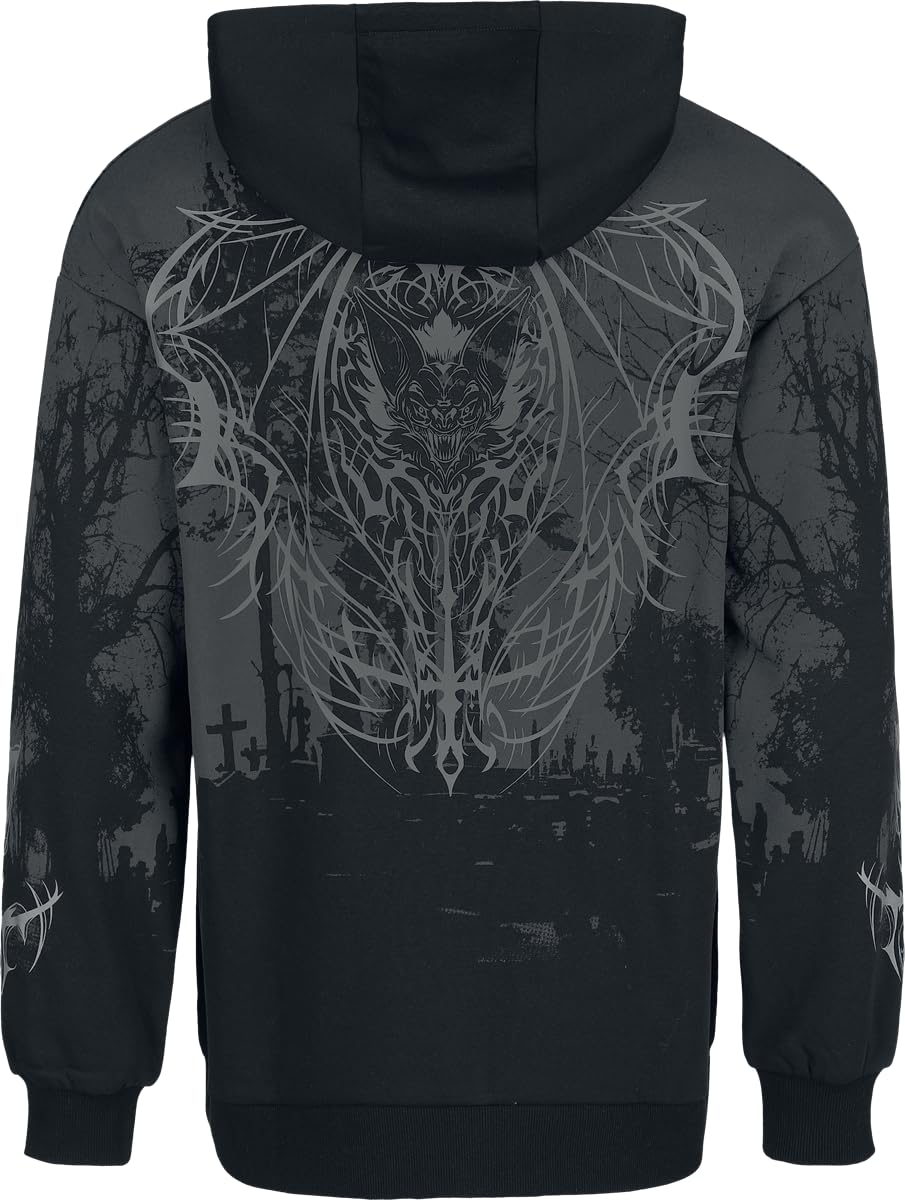 Gothicana by EMP Uomo Felpa con Cappuccio Eternal Allure Nero