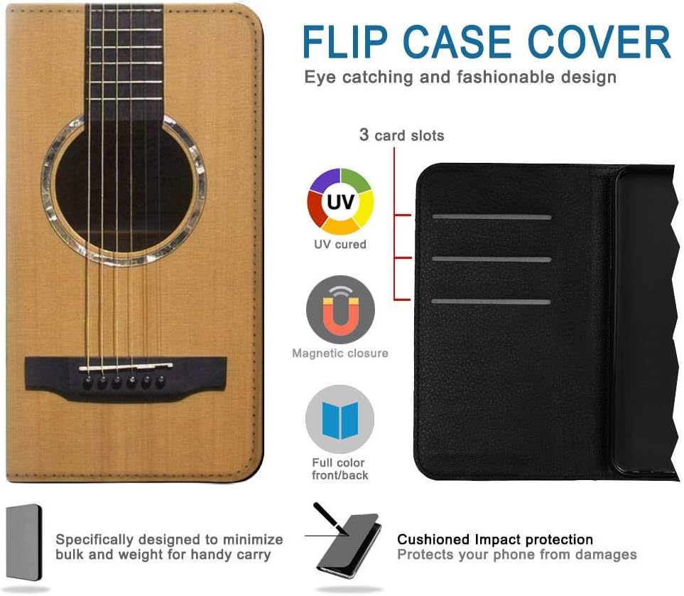 RW0057 Acoustic Guitar PU Leather Flip Case Cover for LG Velvet