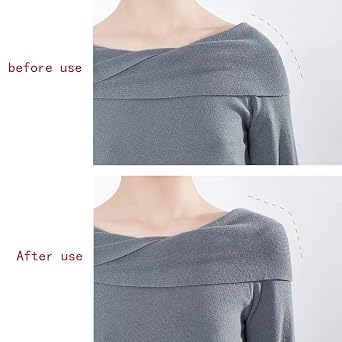 2 Pairs Shoulder Push-up Pads Soft Silicone Adhesive Shoulder Pads Anti-Slip Enhancer Shoulder Pads for Women (Transparent+flesh)